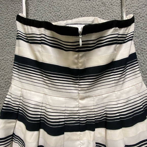White House Black Market Dress Womens 6 White Black Striped Strapless Lined - Picture 10 of 12